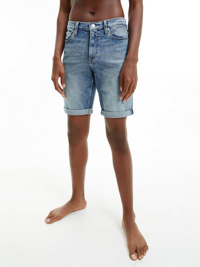 Calvin Klein Ruhák HU056778 | Calvin Klein Recycled Cotton Férfi Farmer Rövidnadrág Világos Kék